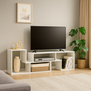 Alternative view of Meuble Convertible TETRIS + 4 solutions en 1 - Meuble Tv / Table basse / Bibliothéque / meuble d'entrée - 200 * 52 * 30 cm