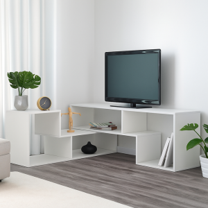 Meuble Convertible TETRIS + 4 solutions en 1 - Meuble Tv / Table basse / Bibliothéque / meuble d'entrée - 200 * 52 * 30 cm